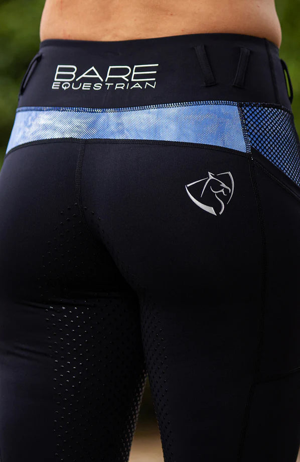 Bare Youth Performance Riding Tights - Periwinkle Splash