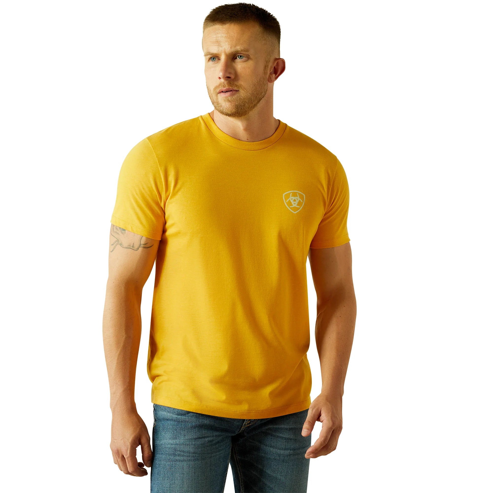 Ariat Mns Rodeo Proud SS Tee Gold Heather