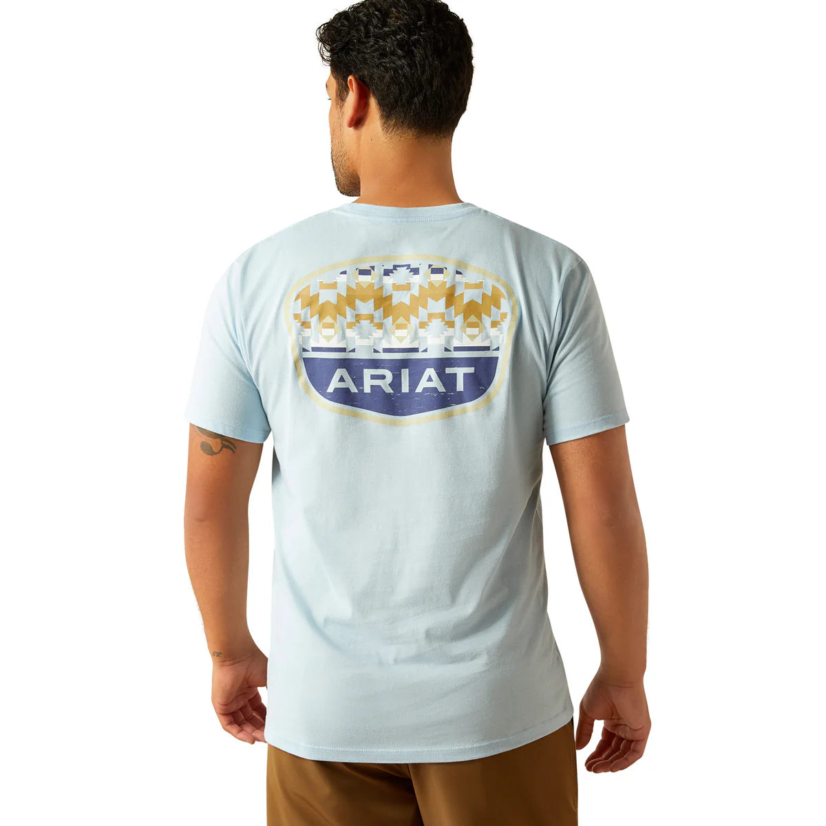 Ariat Mns Ogden Valley Badge SS Tee Light Blue