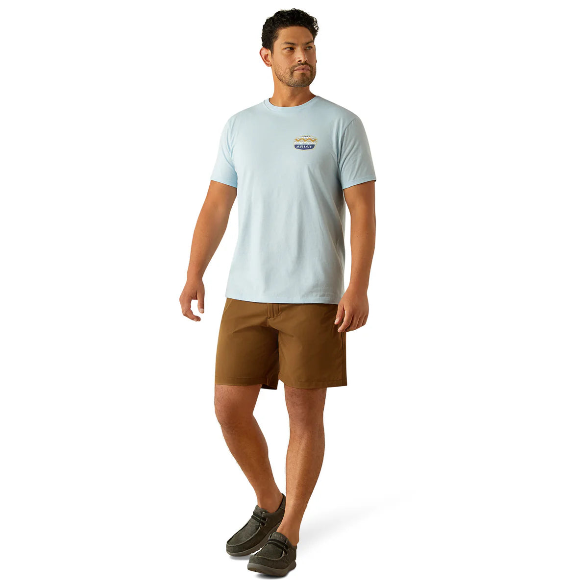 Ariat Mns Ogden Valley Badge SS Tee Light Blue