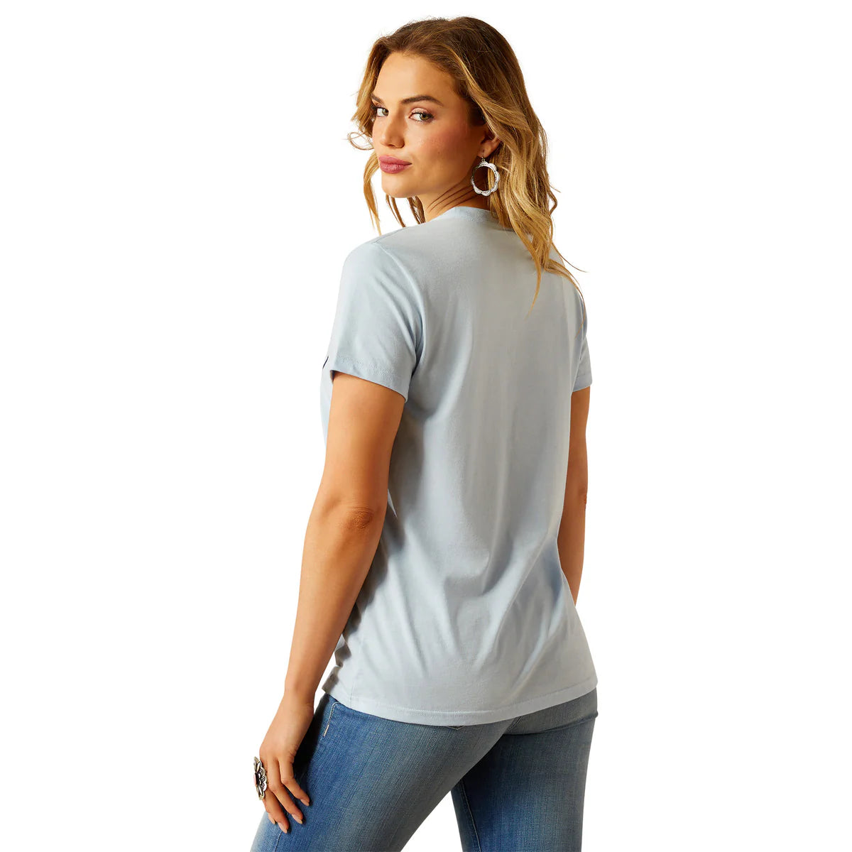 Ariat Wms Established Boot Co SS Tee Sky Blue