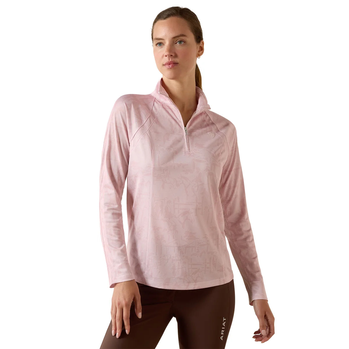 Ariat Wms Sunstopper 3.0 1/4 Zip Sepia Rose Horse Park