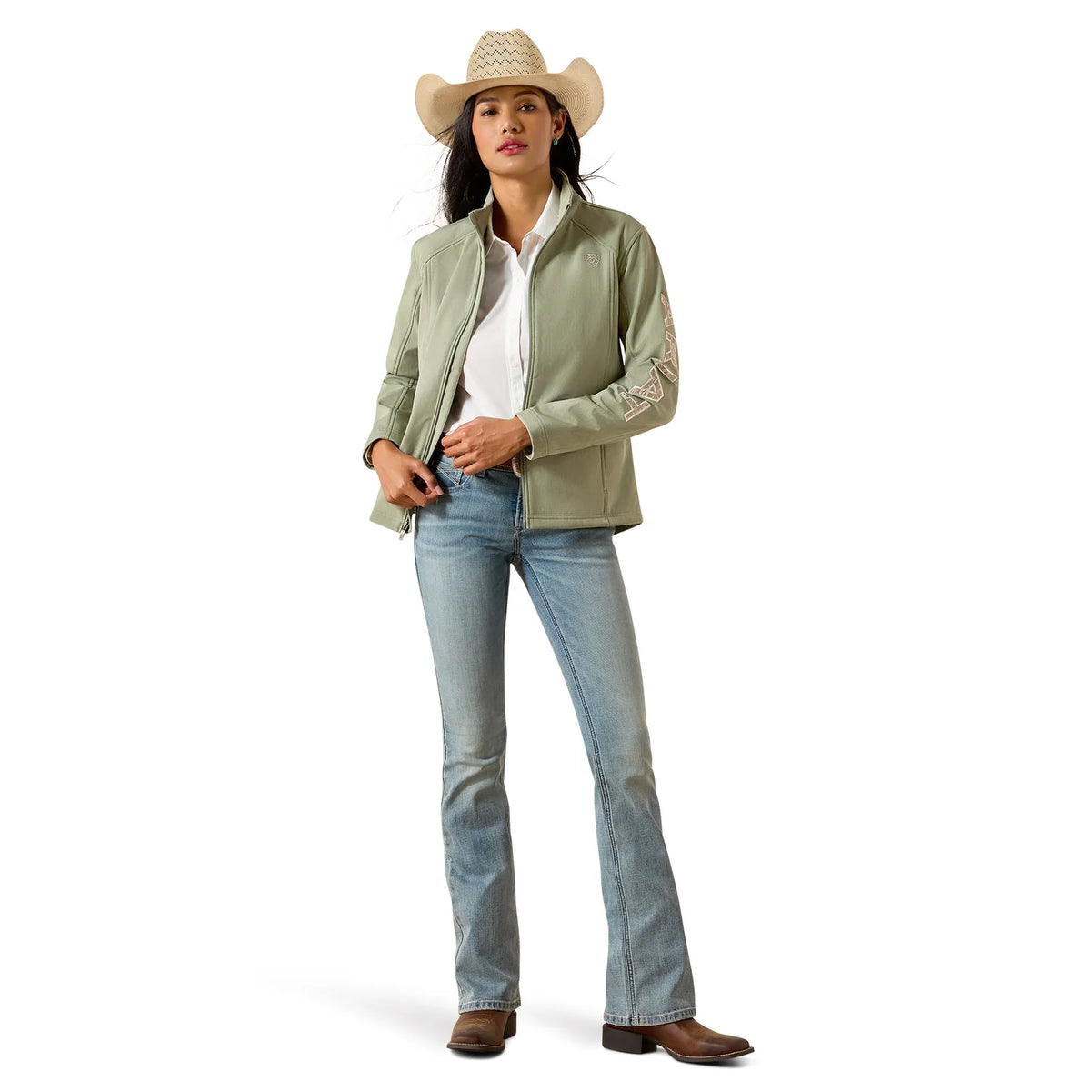Ariat Wms Logo Softshell Jacket Sea Spray Heather