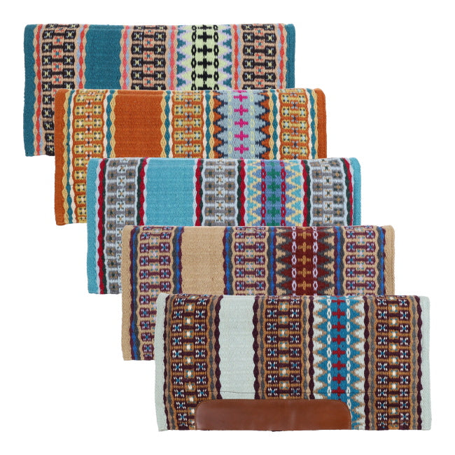 Showman 34in x 36in Assorted Wool Top Saddle Pad with Fleece Bottom - Woven Bliss