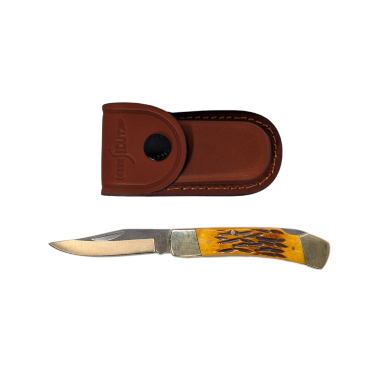 Sicut Traditional LBack 3.75in Bone and Pouch | Giftware - Pocket Knife | Saddleworld Ipswich