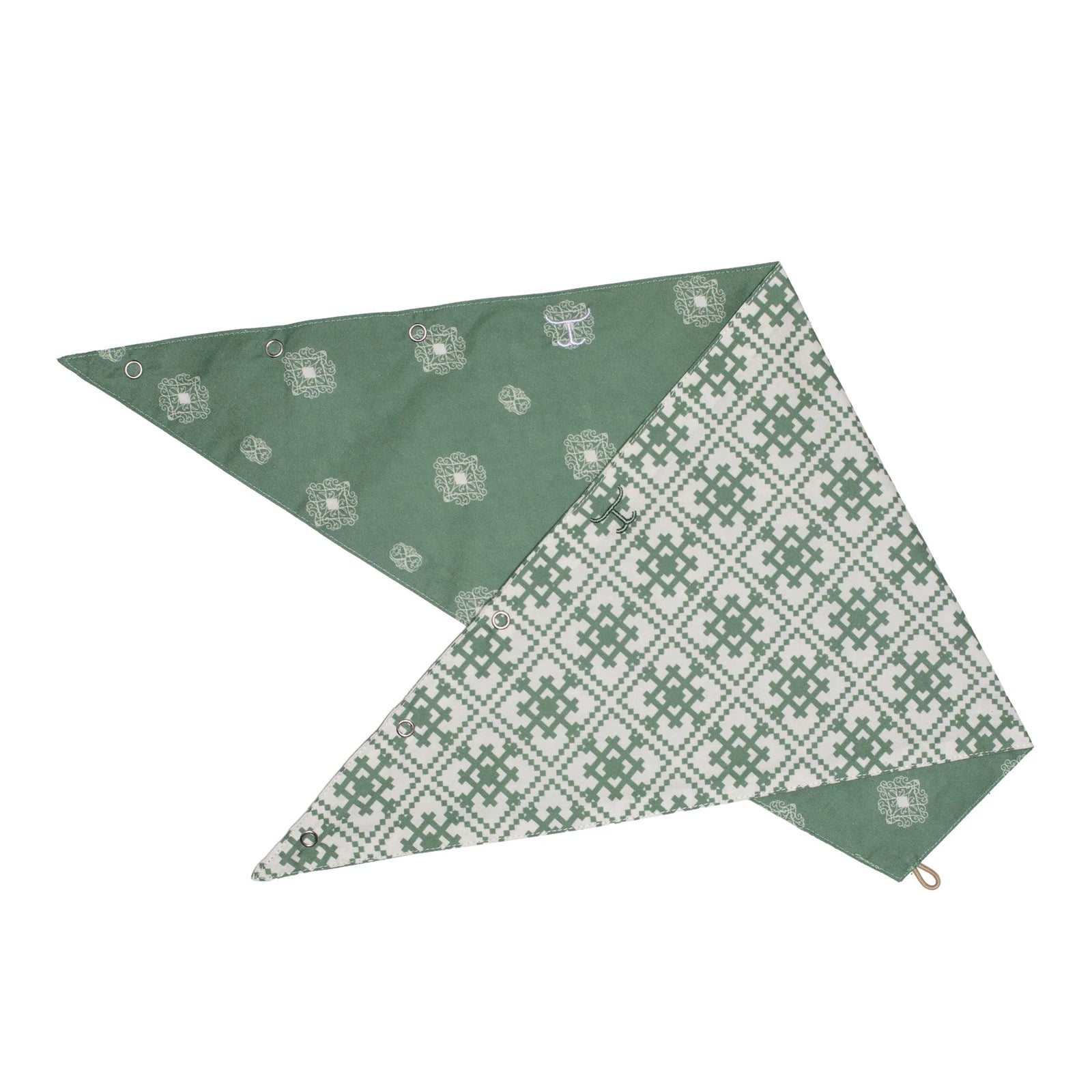 Just Country Wmns Carlee Double Sided Scarf Eucalyptus and White/White and Eucalyptus Tile