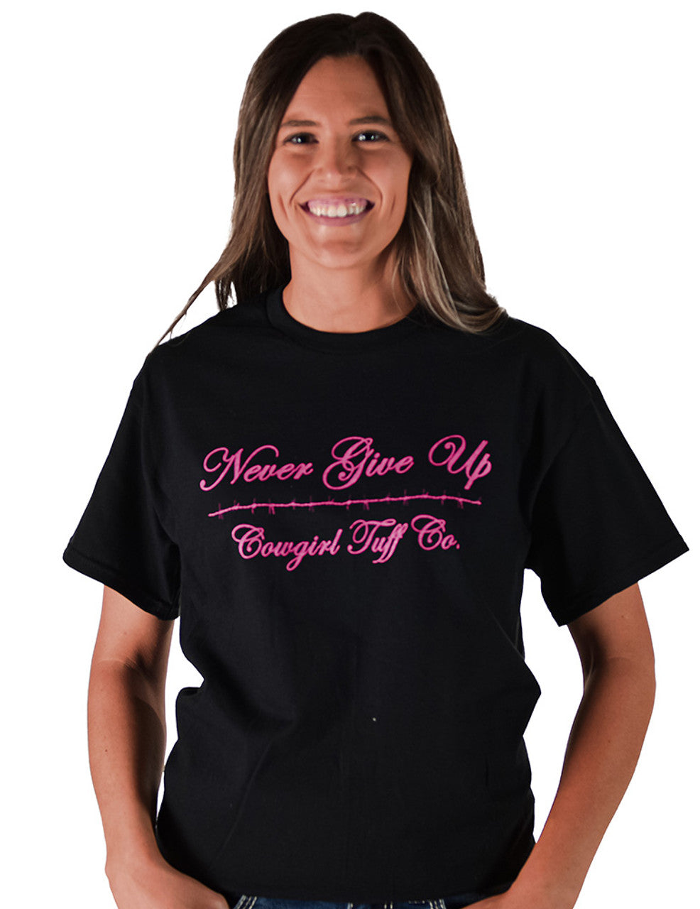Cowgirl Tuff Never Give Up T Shirt