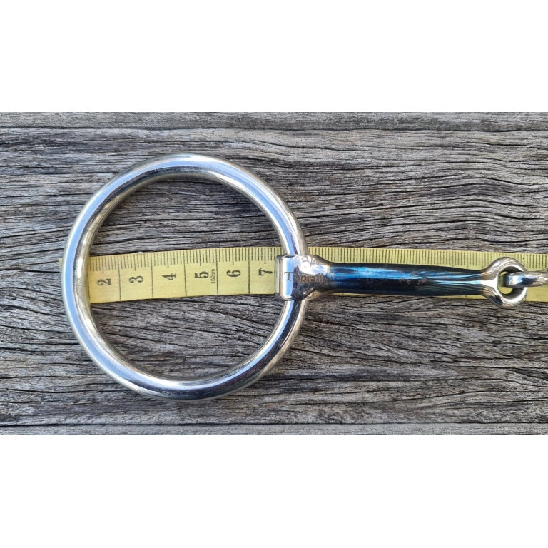 Toprail Medium Loose Ring Sweet Iron Snaffle 135mm Wide 10mm Thickness