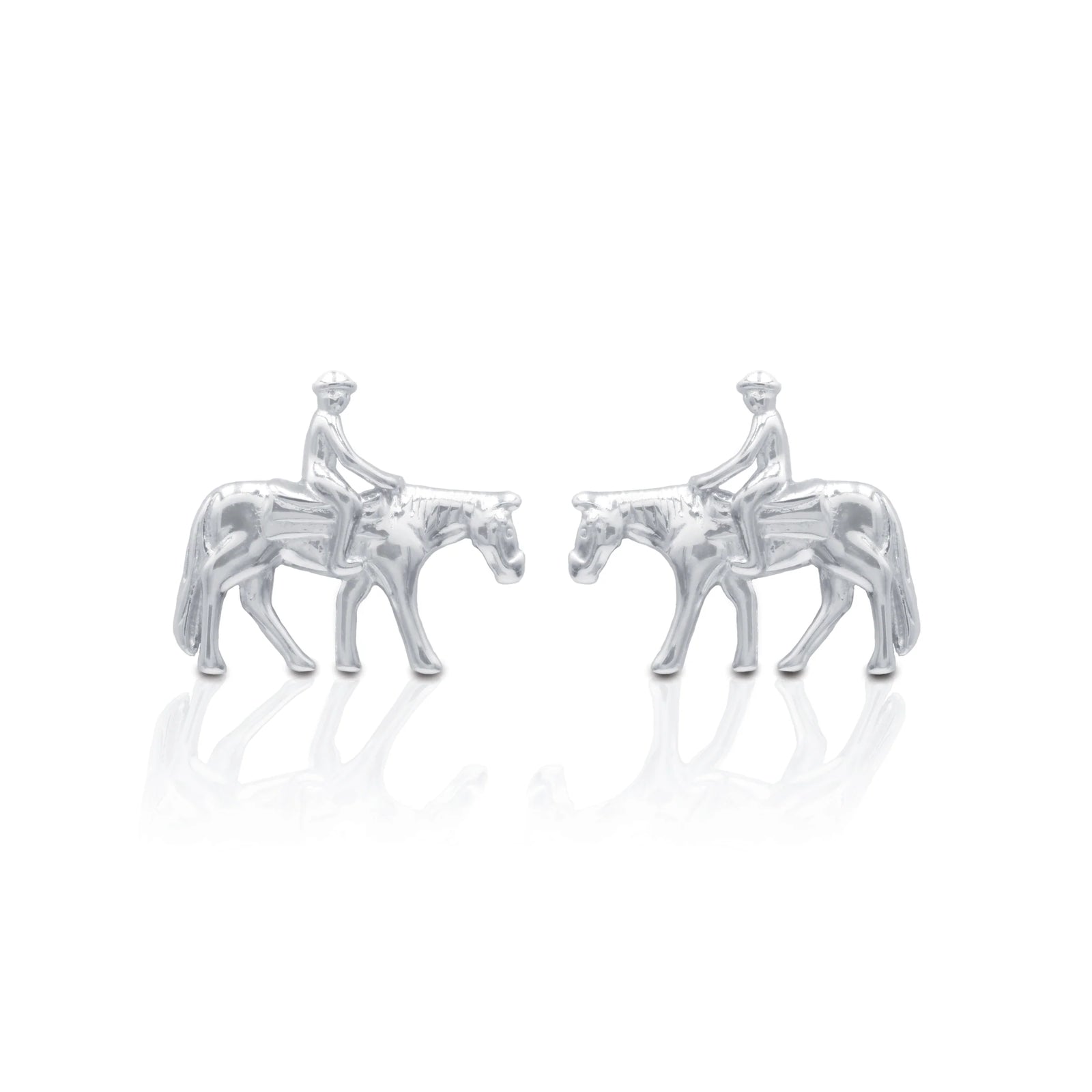 Kelly Herd Earrings Western Pleasure Horse with Rider - Sterling Silver