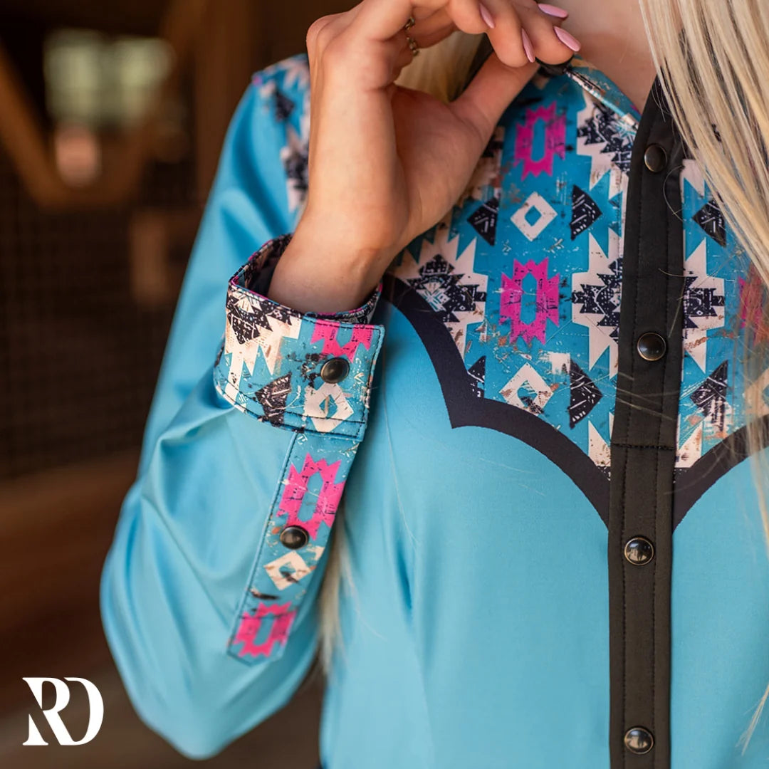 Ranch Dressin Stampede Aztec Performance Rodeo Shirt