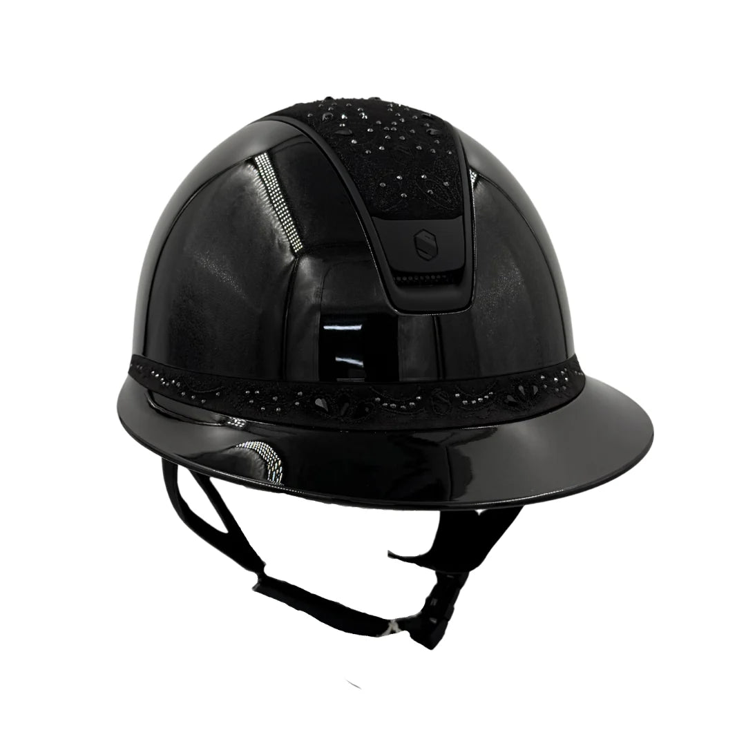 SamshieldGlossyCrystalBloomBlack | Rider Wear - Helmets and Safety | Saddleworld Ipswich