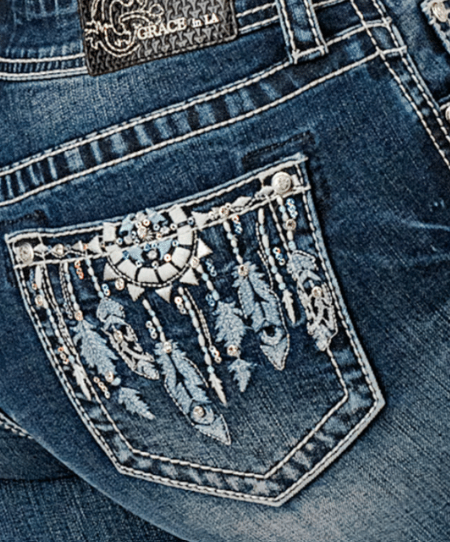Grace in LA Wmns Feather Easy Fit Jean