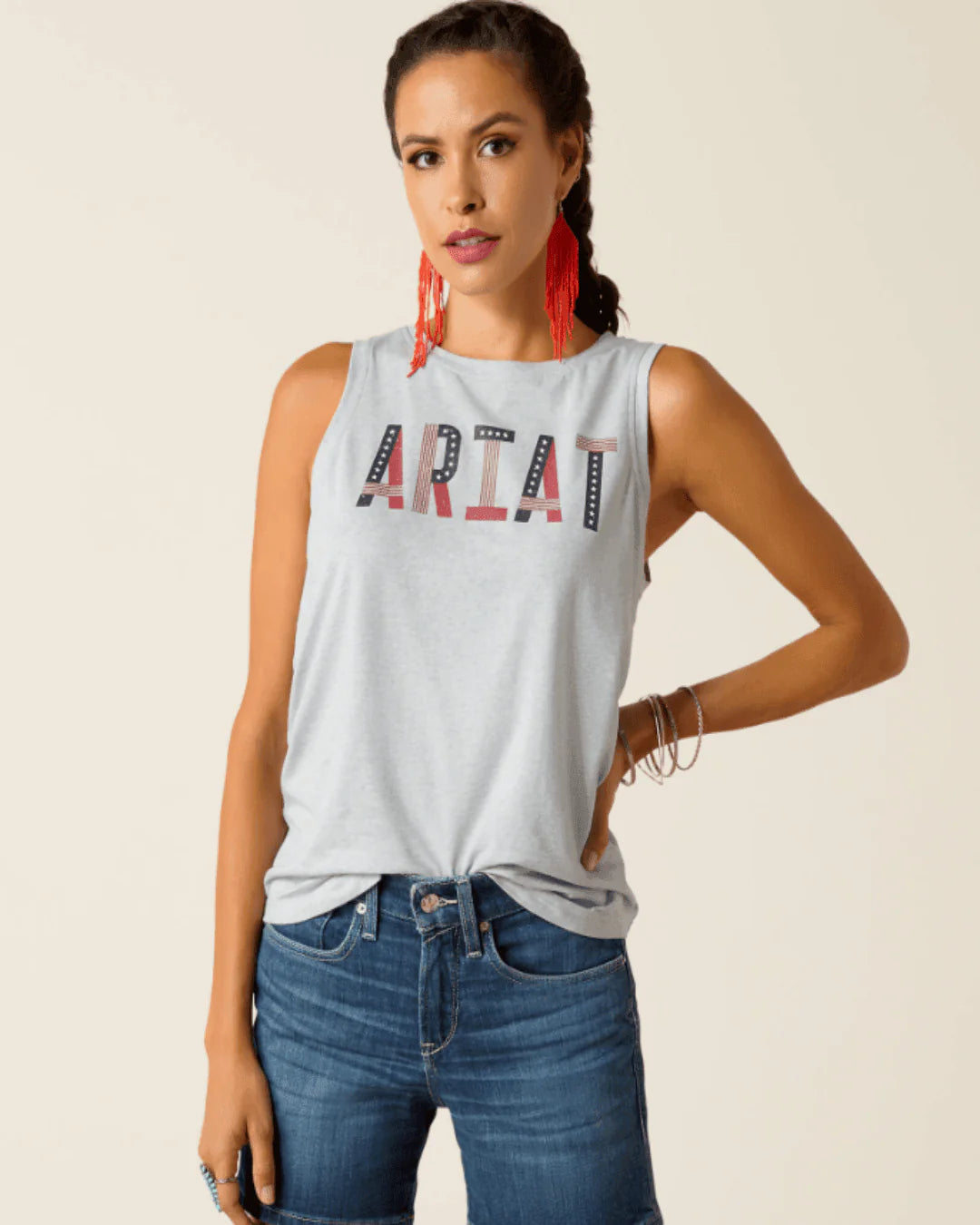 Ariat Wms Pride Sleevelss Tank Chambray Blue