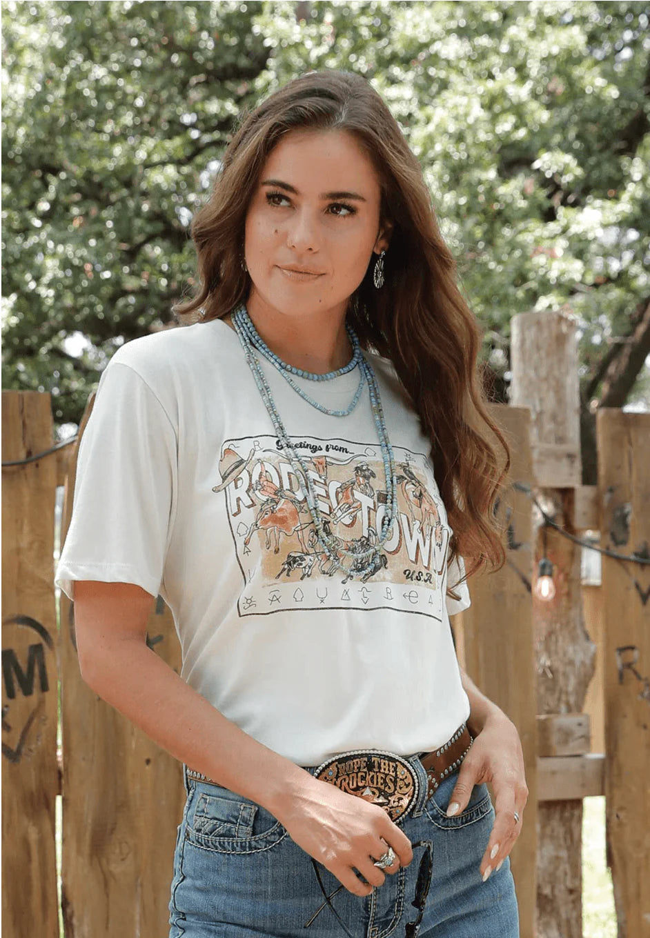 Cruel Denim Wmns Cream Rodeo Town Tee
