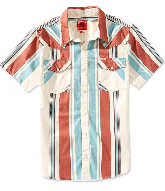 Sendero Serape Pearl Snap Short Sleeve | Country Clothing - Mens Shirt | Saddleworld Ipswich