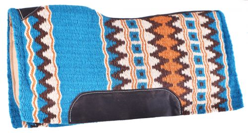 Showman 34x36 Turquoie Contoured Memory Felt Bottom Saddle Pad | Horse Supplies - Western Pad | Saddleworld Ipswich