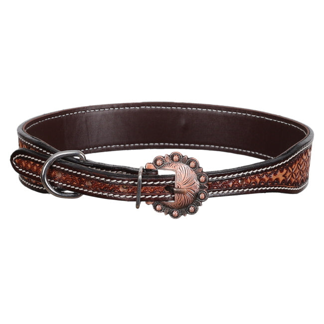 Showman Couture Waffle Leather Dog Collar