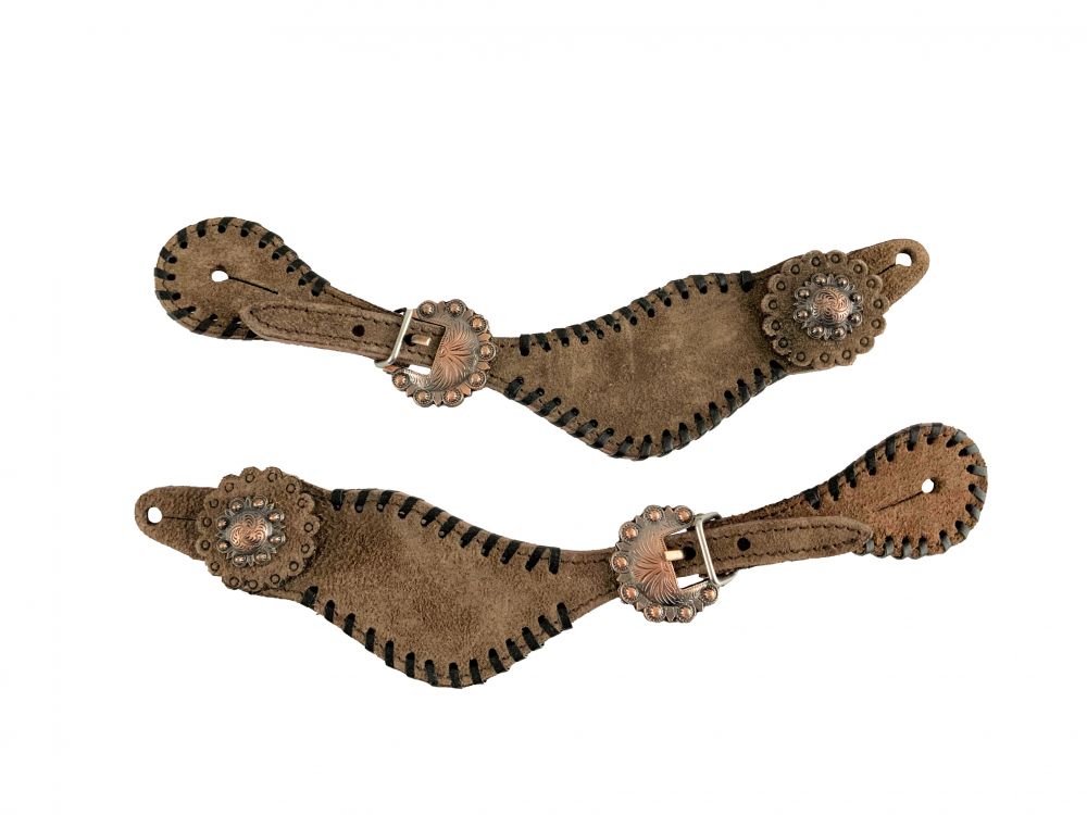Showman Ladies Leather Spur Straps with Black Whip Stitch | Rider Wear - Spur Straps | Saddleworld Ipswich
