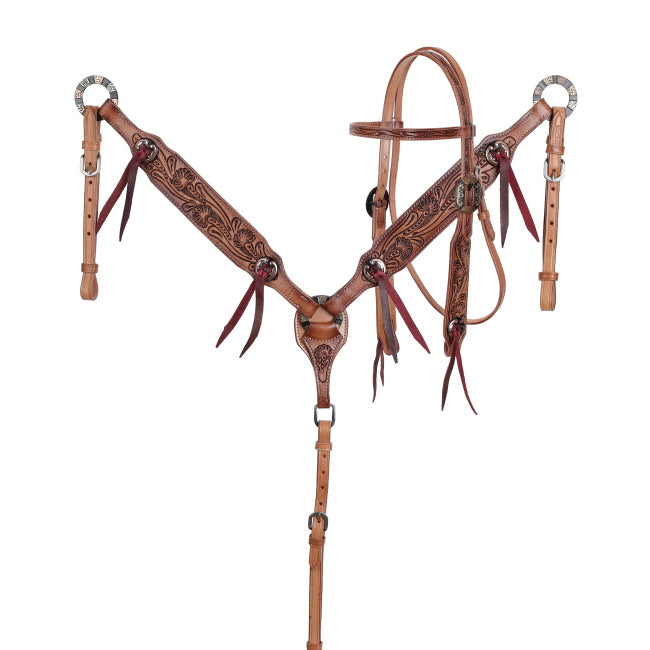 Showman Petal Trail Bridle and Breastplate Set | Horse Supplies - BRidle | Saddleworld IPswich