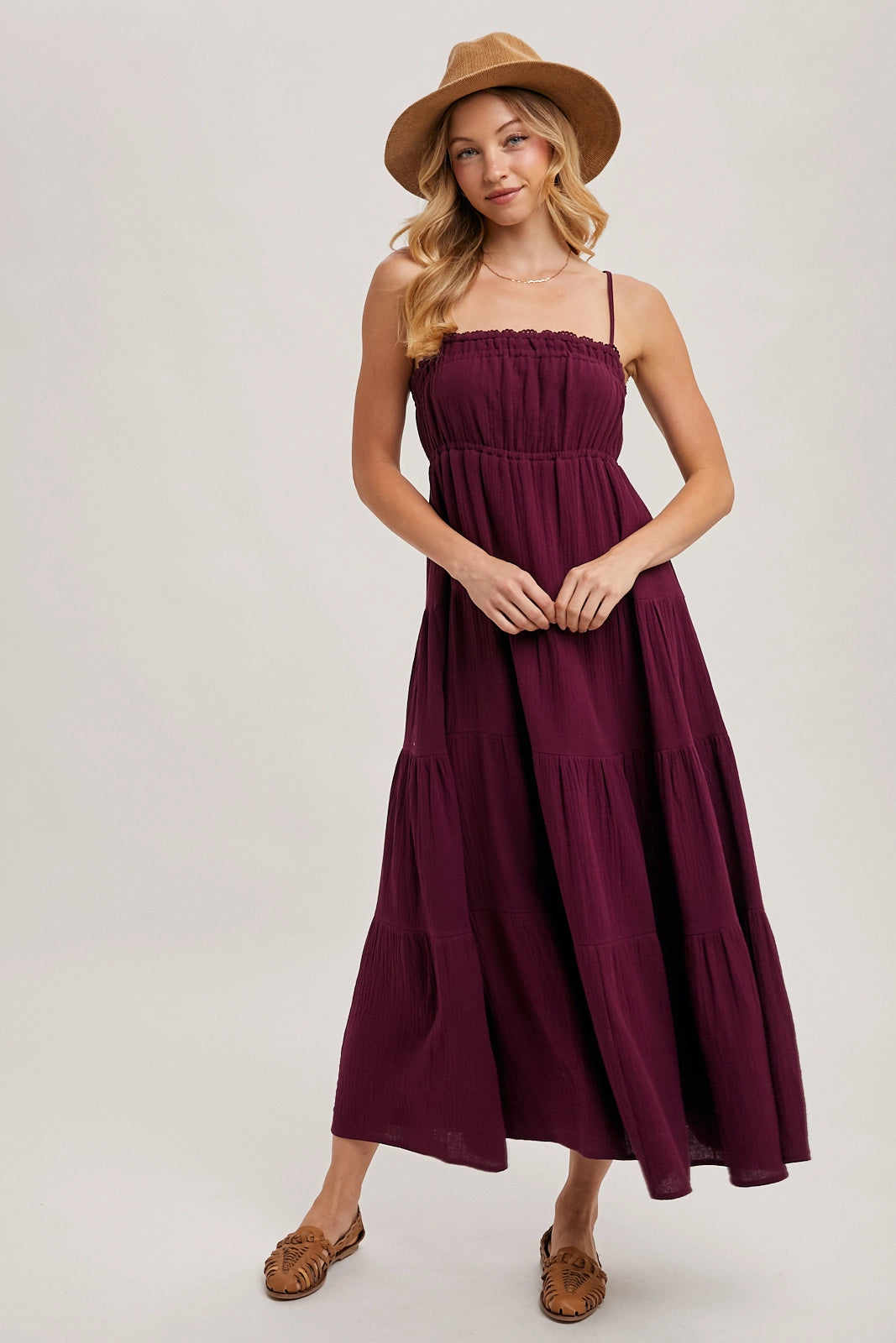 Smocked Ruffle Trim Tiered Maxi Sundress | Country Clothing - Dress | Saddleworld Ipswich