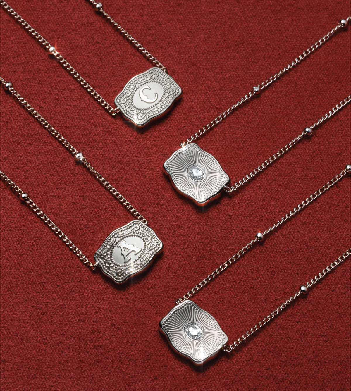Spur West Ultra Mini Belt Buckle Necklace - Initial