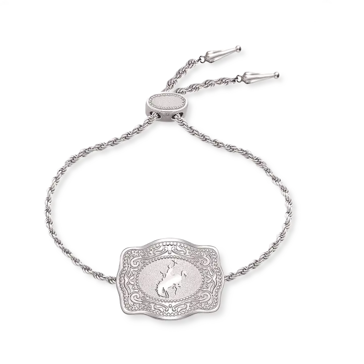 Spur West Mini Belt Buckle Bracelet (Bronc) - Silver | Giftware - Bracelet | Saddleworld Ipswich