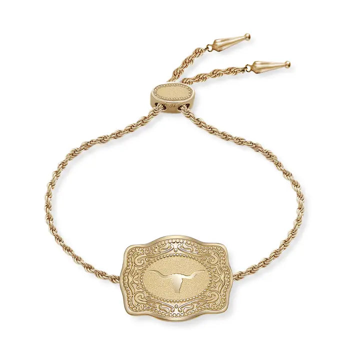 Spur West Mini Belt Buckle Bracelet Longhorn Gold | Giftware - Jewellery | Saddleworld Ipswich
