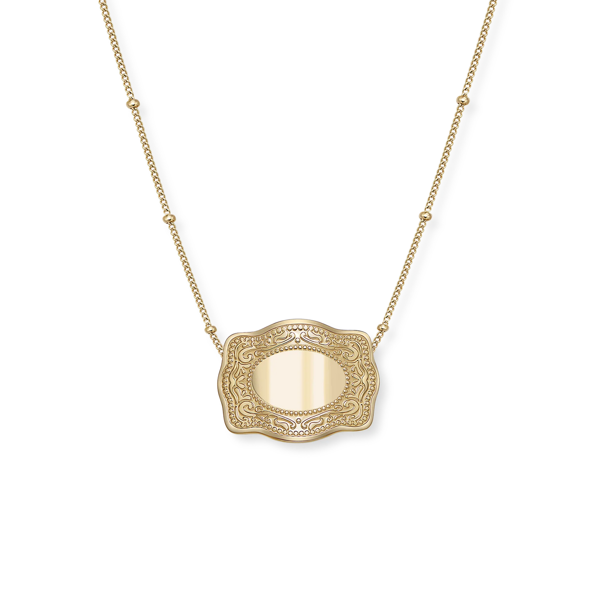 Spur West Mini Belt Buckle Necklace - Beaded Chain 16in 2in Extender | Giftware - Jewellery | saddleworld Ipswich