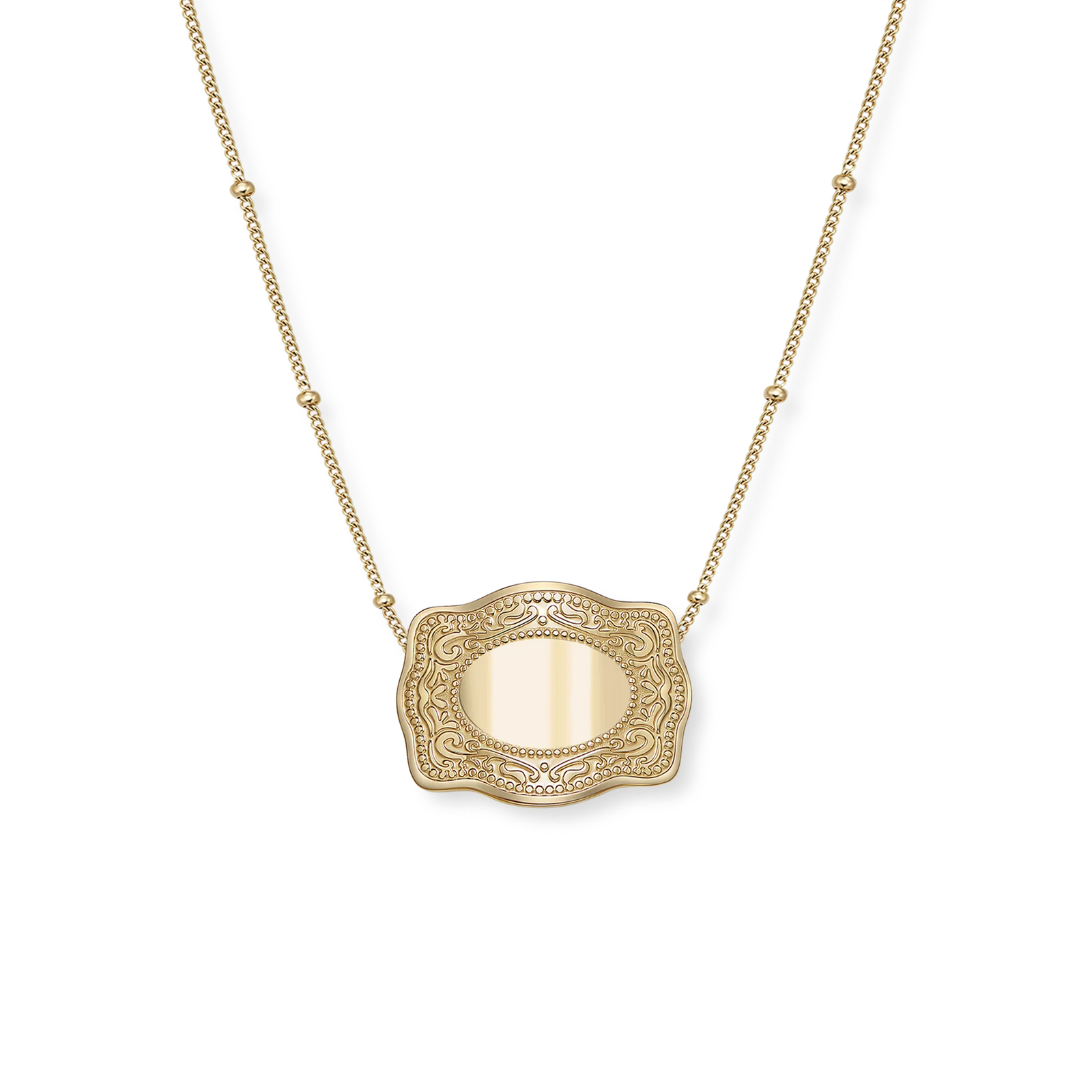 Spur West Mini Belt Buckle Necklace - Beaded Chain 16in 2in Extender | Giftware - Jewellery | saddleworld Ipswich