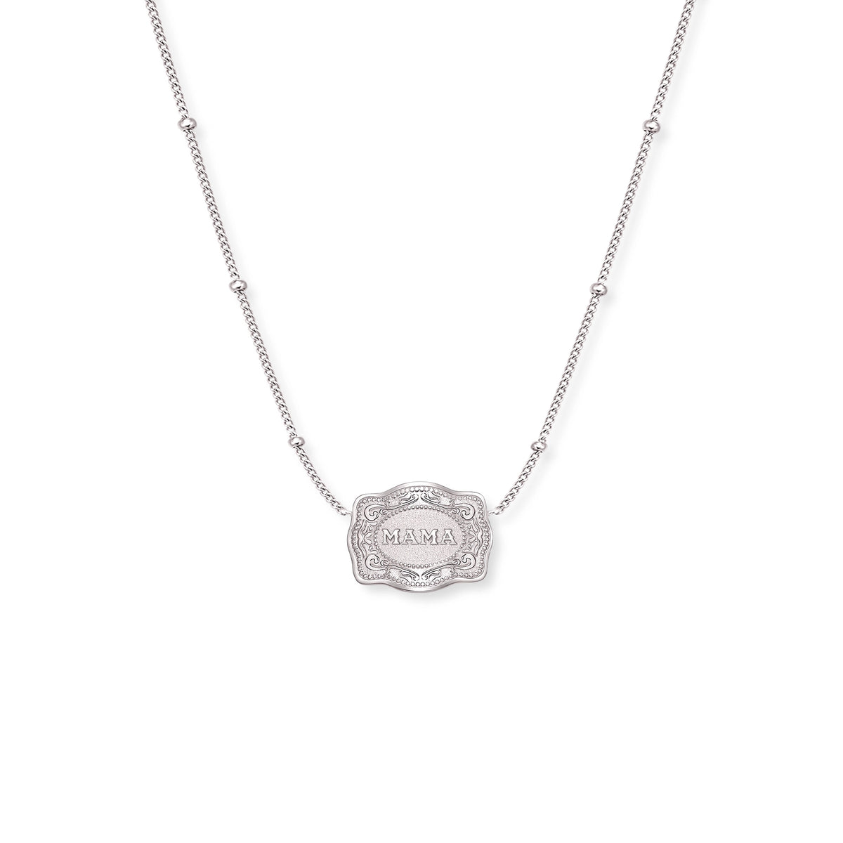 Spur West Ultra Mini Belt Buckle Necklace Mama Silver | Giftware - Jewellery | Saddleworld Ipswich