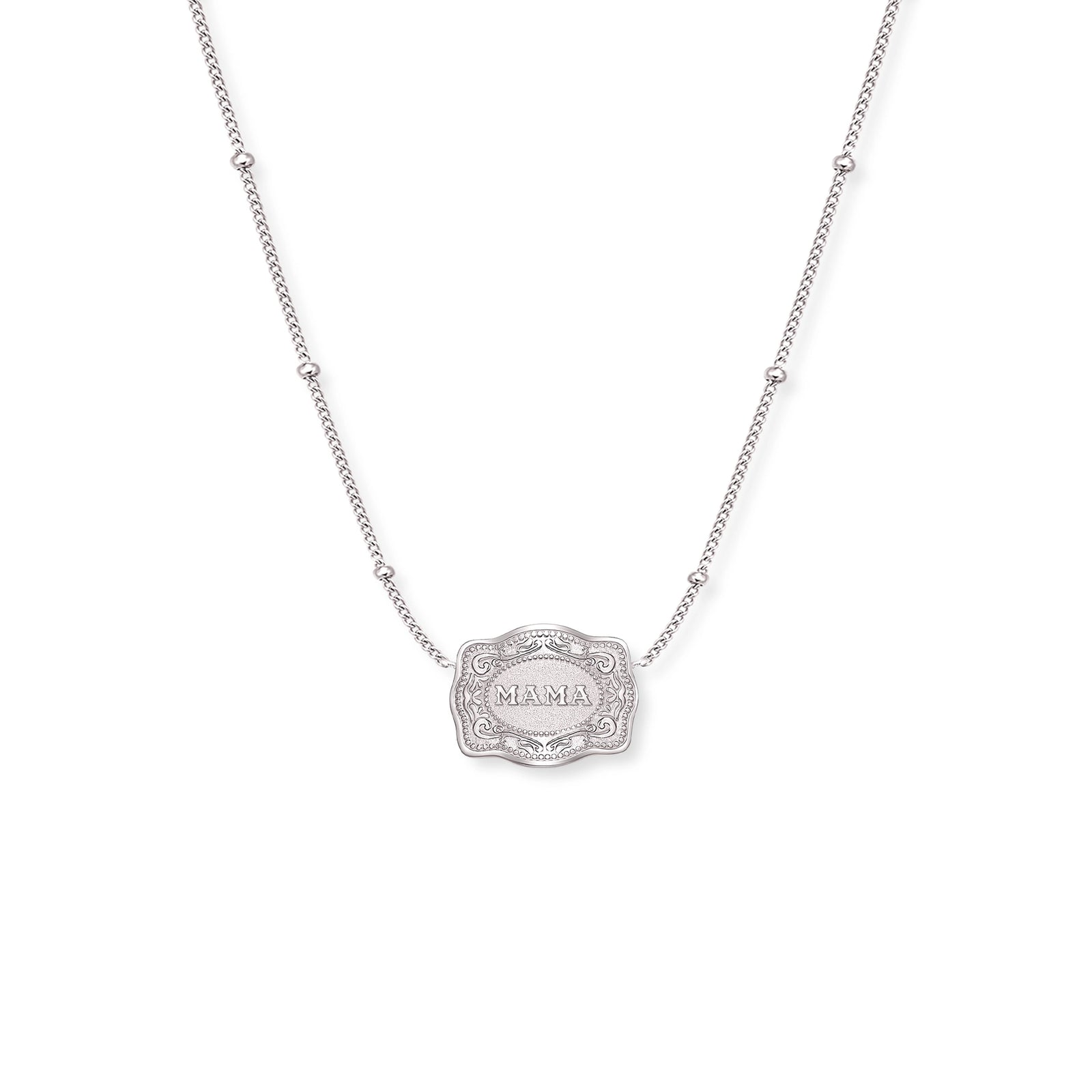 Spur West Ultra Mini Belt Buckle Necklace Mama Silver | Giftware - Jewellery | Saddleworld Ipswich