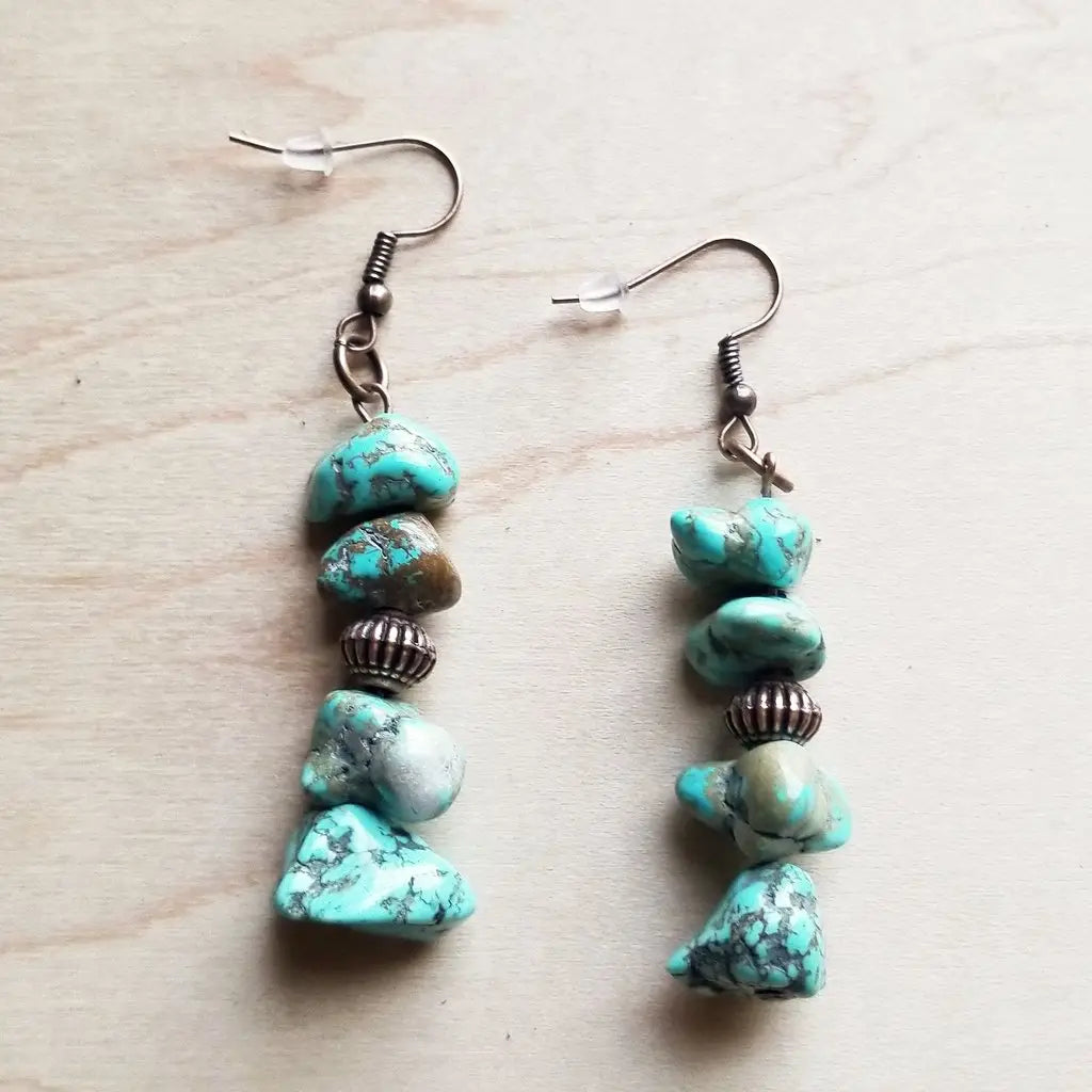 Stacked Turquoise and Copper Earrings | Giftware - Earrings | Saddleworld Ipswich