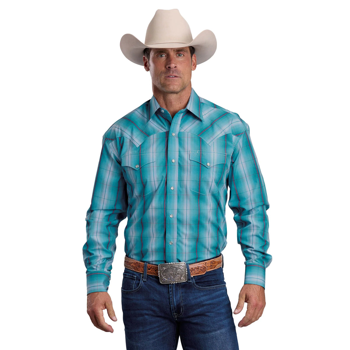 Stetson Mns Collection LS Shirt Paid Blue | Country Clothing - Mens Shirts | Saddleworld ipswich