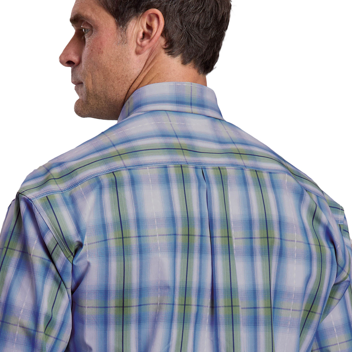 Stetson Mns Collection LS Shirt Plaid Blue | Country Clothing - Mens shirts | Saddleworld Ipswich