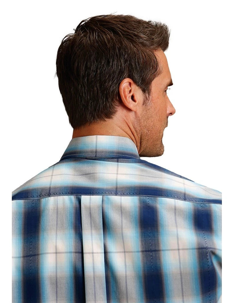 Stetson Mns Collection LS Shirt Plaid Blue