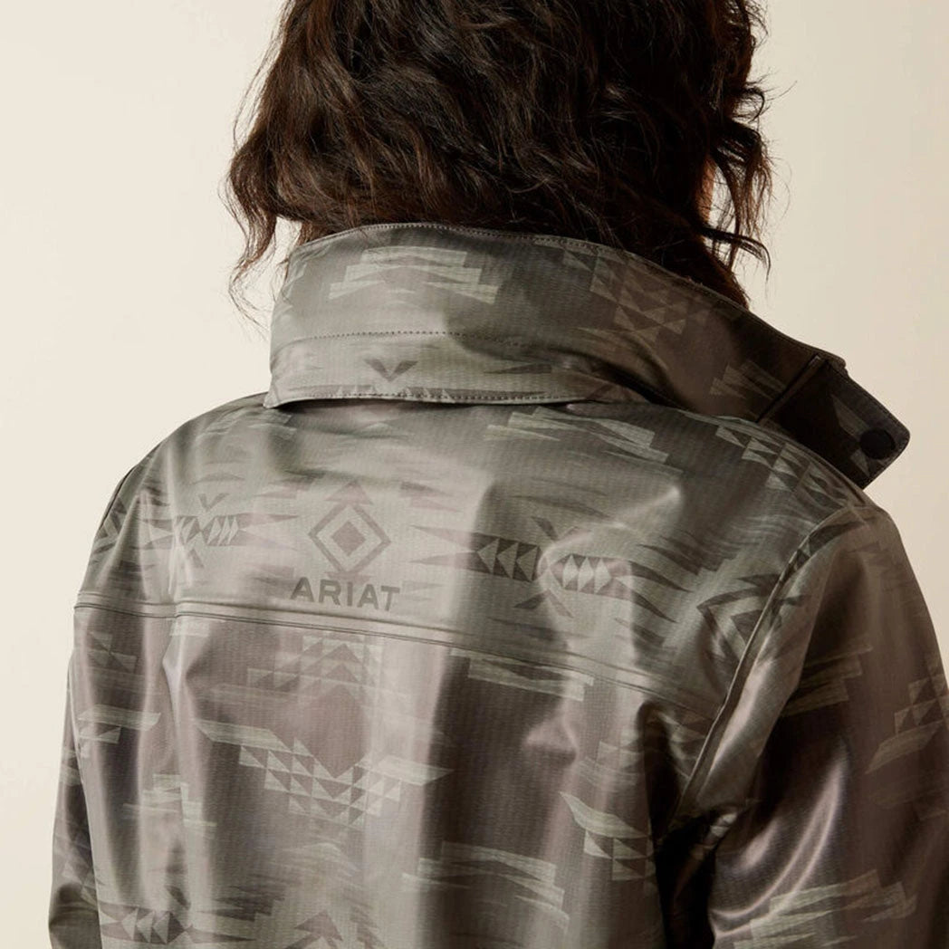 Ariat Wms Drizzle Rain Coat Grey Dunne