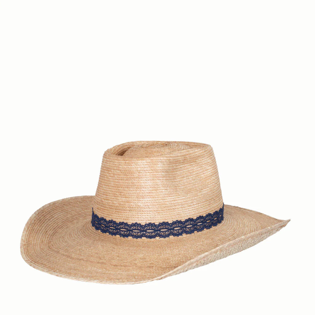 Sunbody Hat Reata 3 Oak Palm 4.5in Brim Navy Lace | Country Clothing - Hats | Saddleworld Ipswich