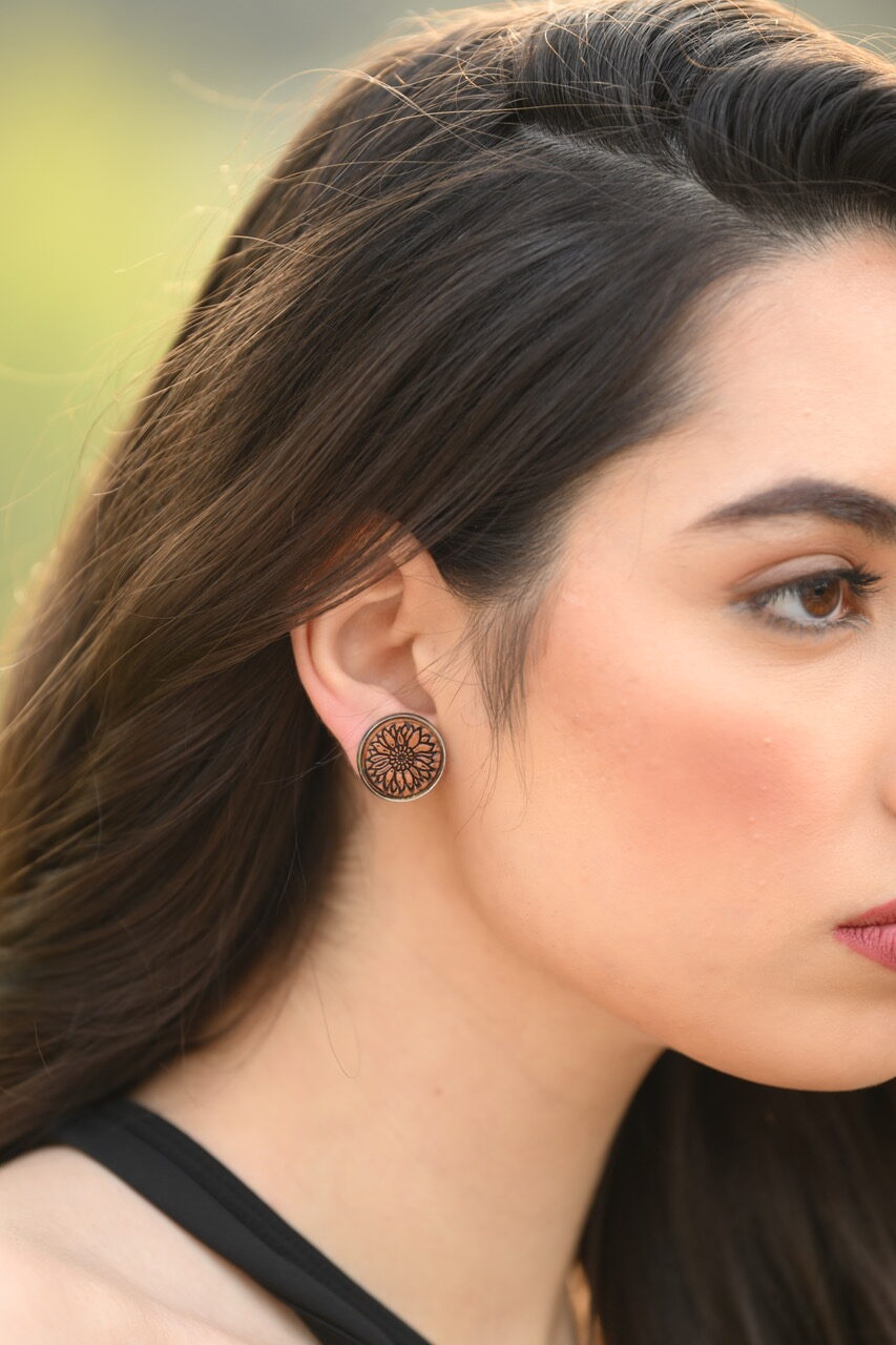 The Design Edge Tooled Stud Earrings