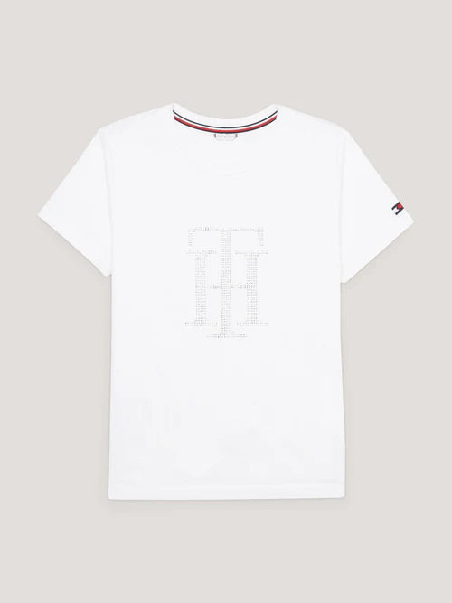 Tommy Hilfiger Manhattan Short Sleeve Rhinestone T Shirt Optic White