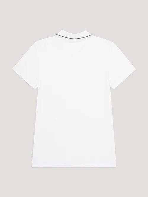 Tommy Hilfiger Harlem Short Sleeve Logo Polo Optic White - EOFY Sale