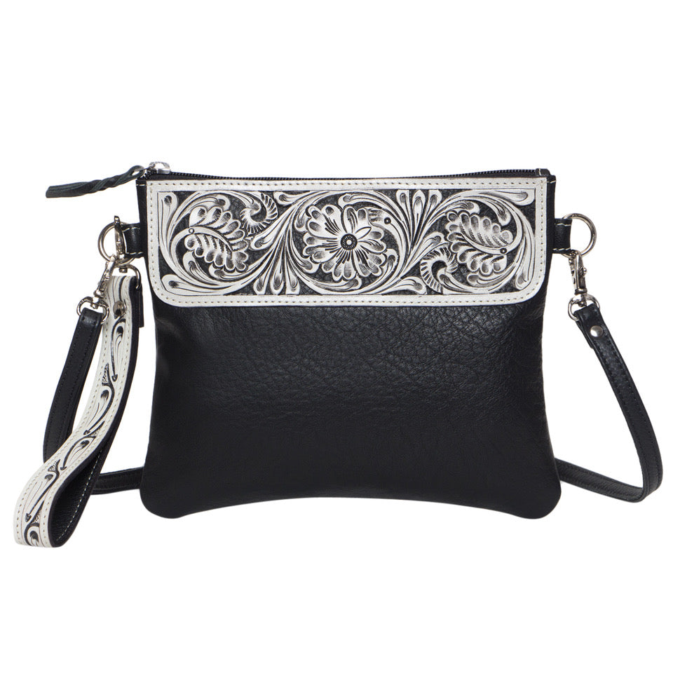 The Design Edge Tooling Leather Hand Carved Clutch Bag