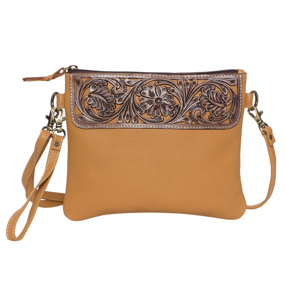 The Design Edge Tooling Leather Hand Carved Clutch Bag