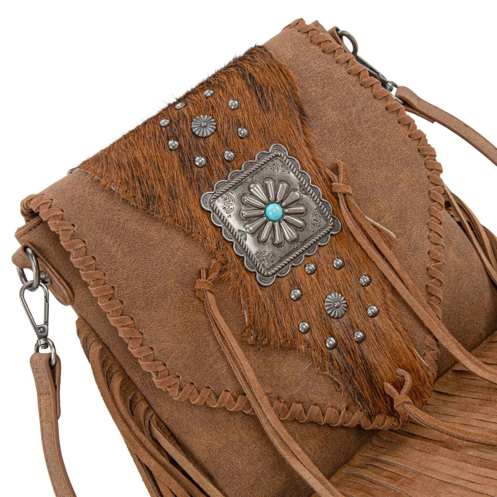 Trinity Ranch Fringe Hair On Cowhide Crossbody