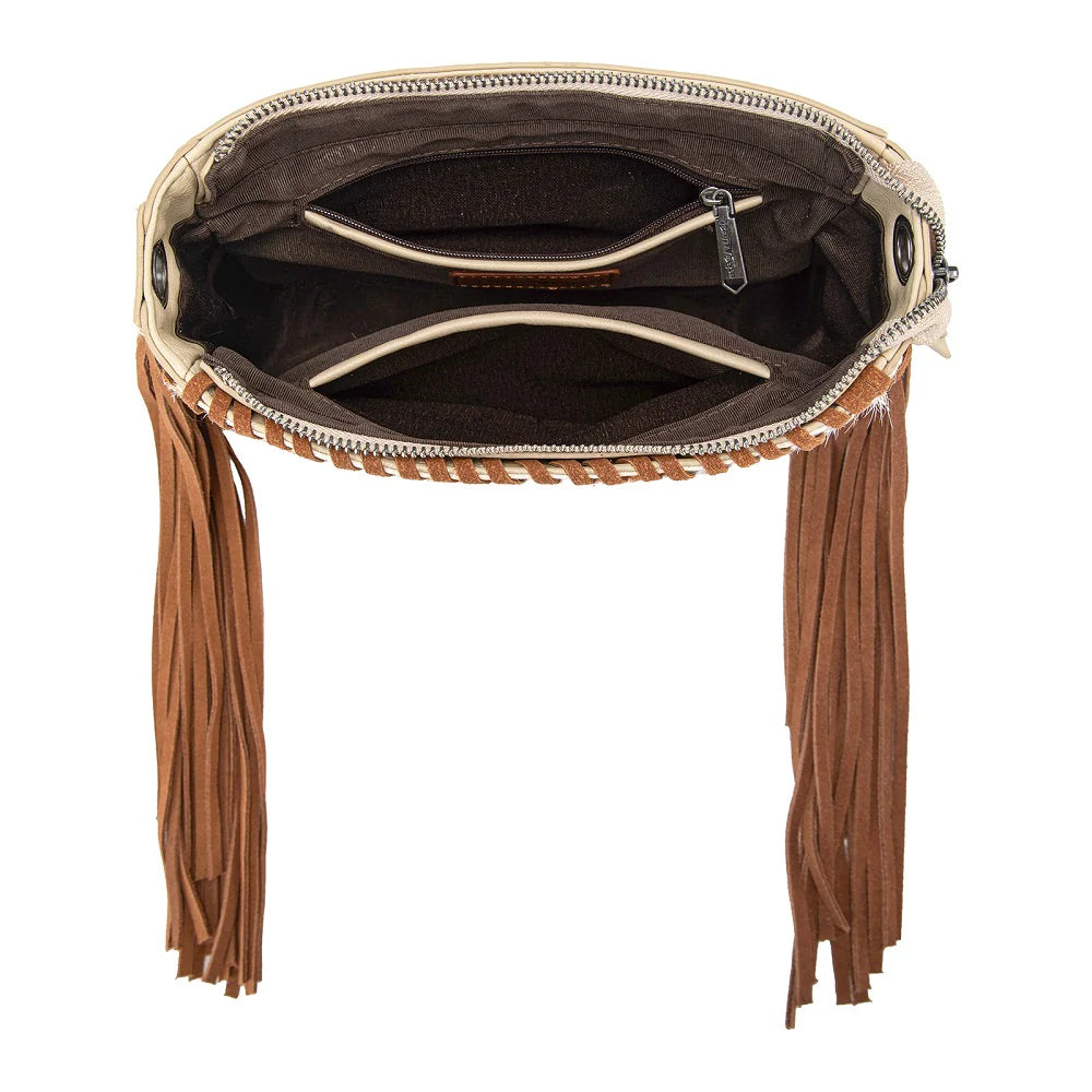 Trinity Ranch Cowhide Fringe Crossbody Bag