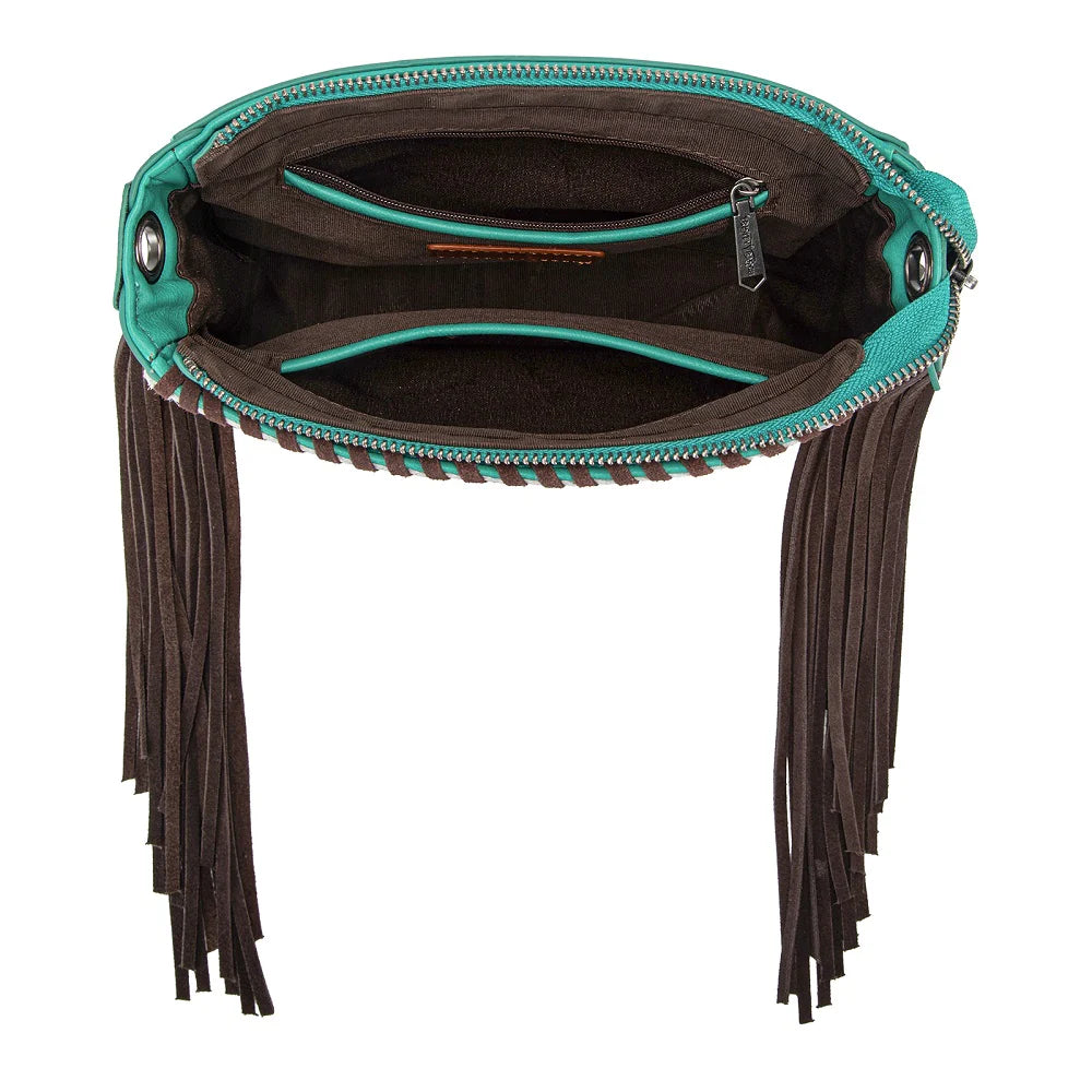 Trinity Ranch Cowhide Fringe Crossbody Bag