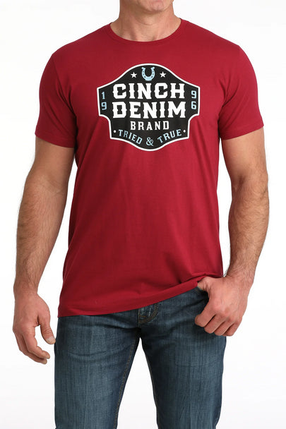 Cinch Mens Tried and True Red T Shirt