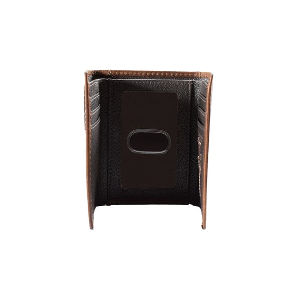 Ariat Mns Patch Trifold Wallet Brown