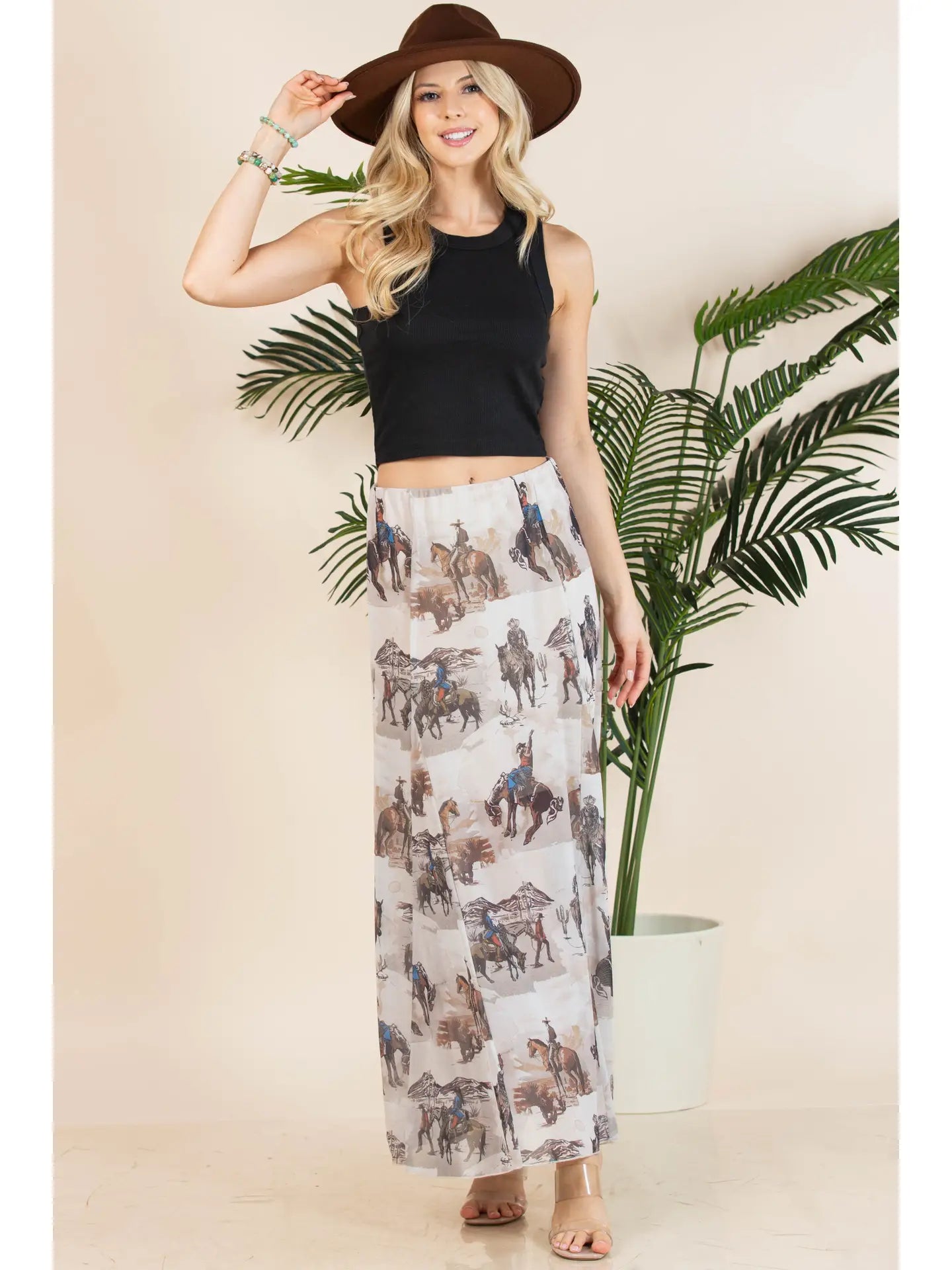 Tania Cowboy Print Lined Full Mesh Skirt | Country Clothing - Skirt | Saddleworld Ipswich