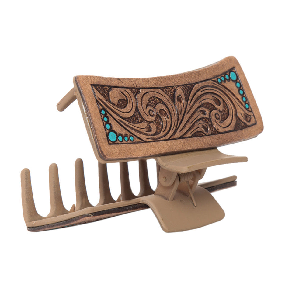 The Design Edge Tooling Leather Hair Clip | Giftware - Accessories | Saddleworld Ipswich