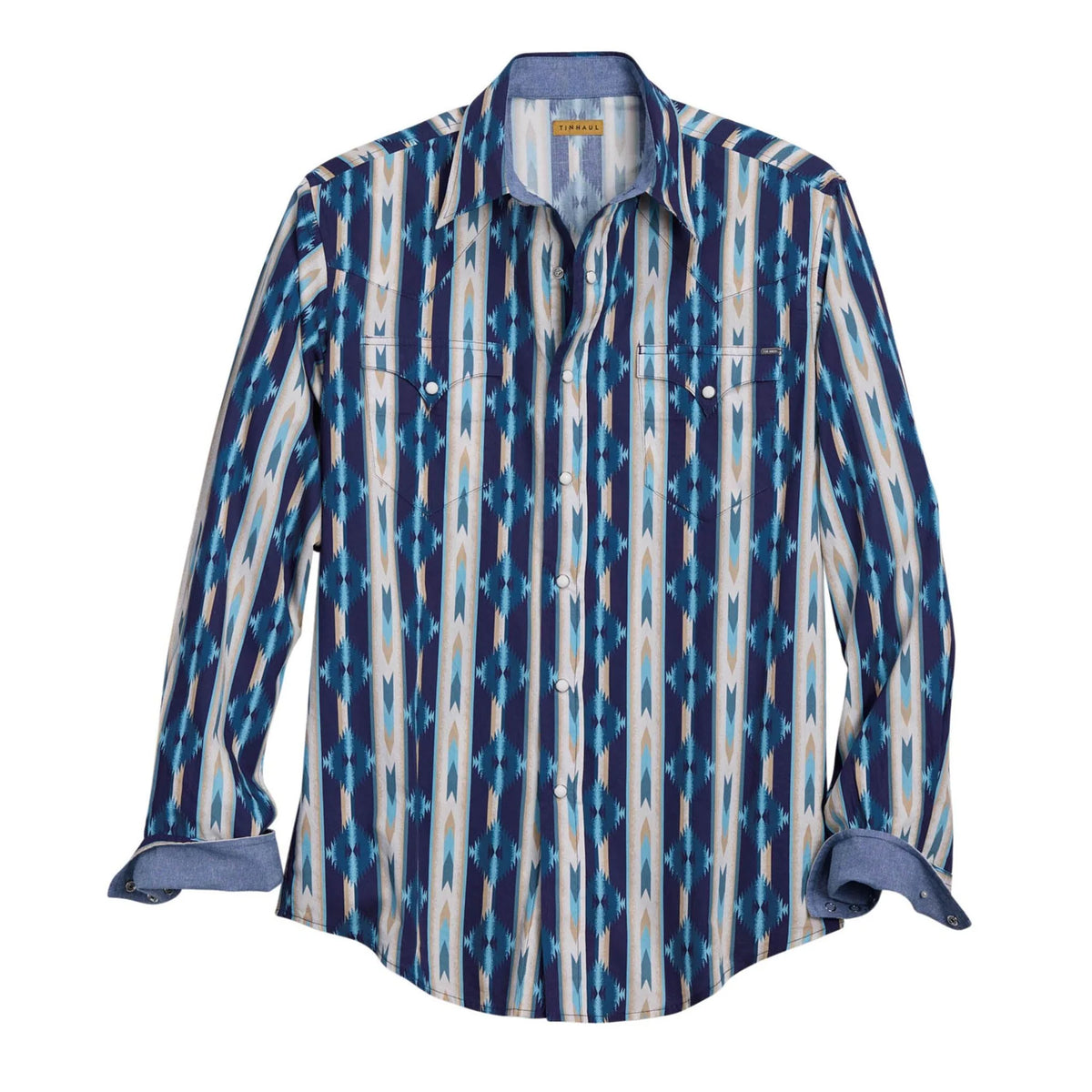 Tin Haul Mns Collection LS Shirt Print Blue | Country Clothing - Mens SHirt | Saddleworld Ipswich